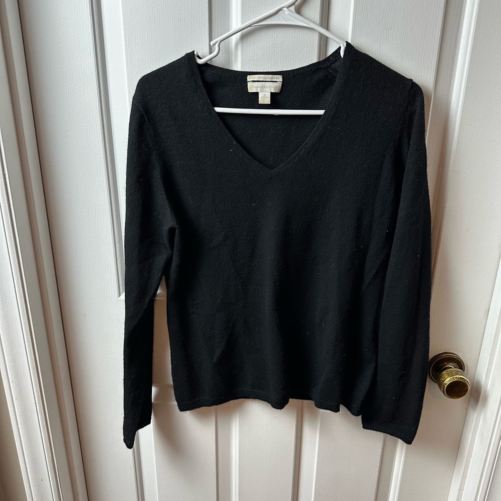 Charter Club Black Cashmere Sweater